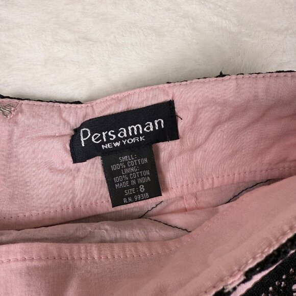 Vintage Persaman Chevron Midi Skirt Pink & Black Women's Size 8 Emo Coquette - Picture 7 of 11